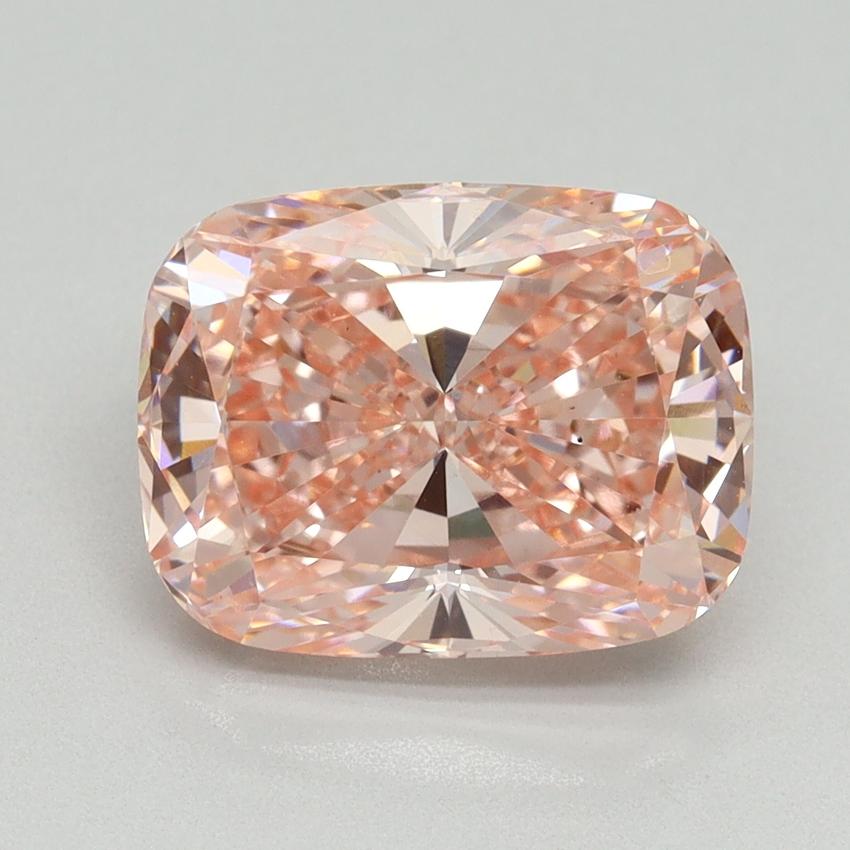 4.08 Ct. Fancy Vivid Pink Cushion Lab Grown Diamond