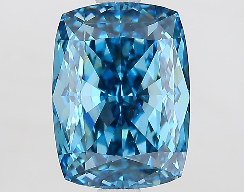 2.60 Ct. Fancy Vivid Blue Cushion Lab Grown Diamond