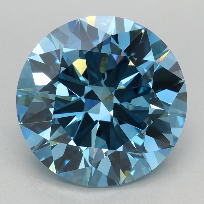 4.01 Ct. Fancy Vivid Blue Round Lab Grown Diamond