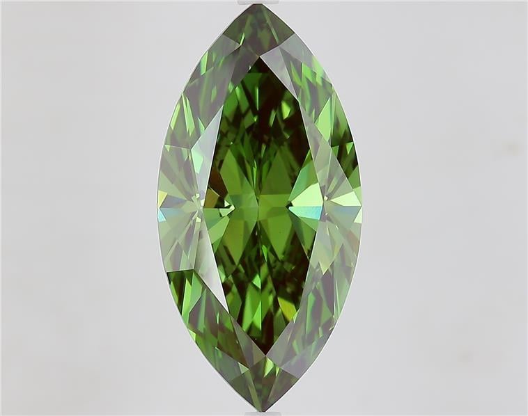 7.80 Ct. Fancy Vivid Green Marquise Lab Grown Diamond
