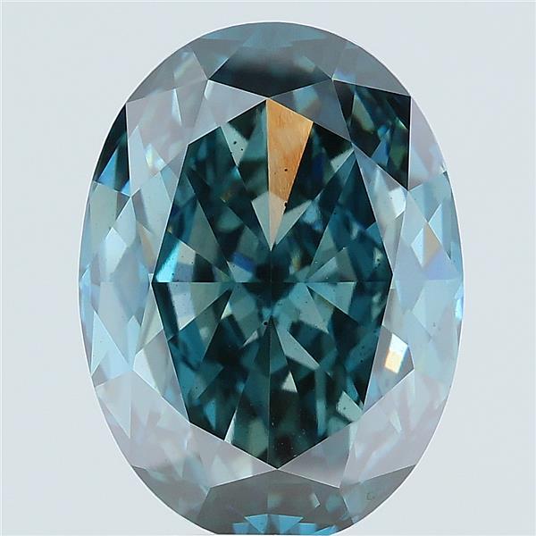 5.71 Ct. Fancy Deep Blue Oval Lab Grown Diamond