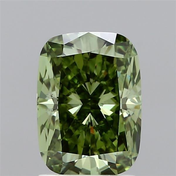 1.99 Ct. Fancy Vivid Green Cushion Lab Grown Diamond