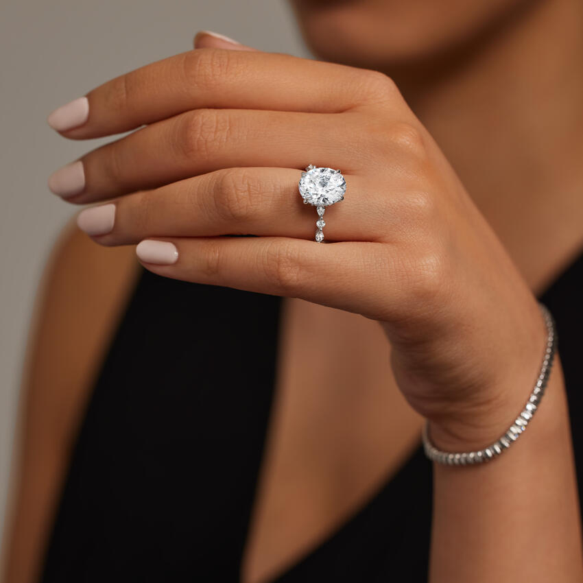 18K White Gold Versailles Hidden Halo Diamond Ring