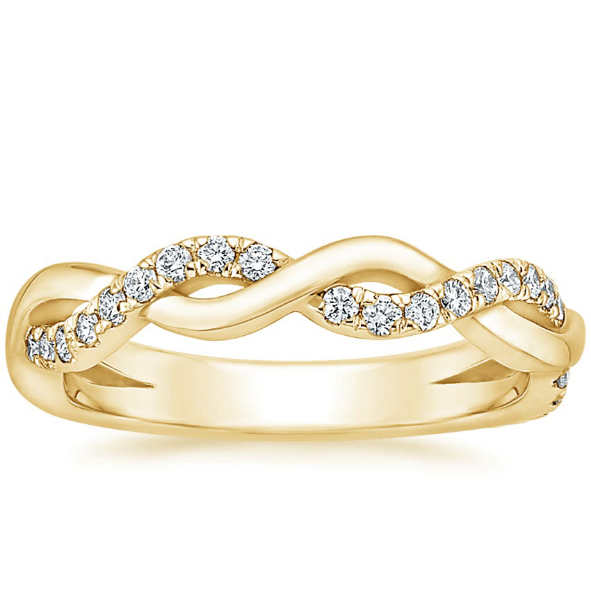 18K Yellow Gold Braided Vine Diamond Ring (1/4 ct. tw.), large top view