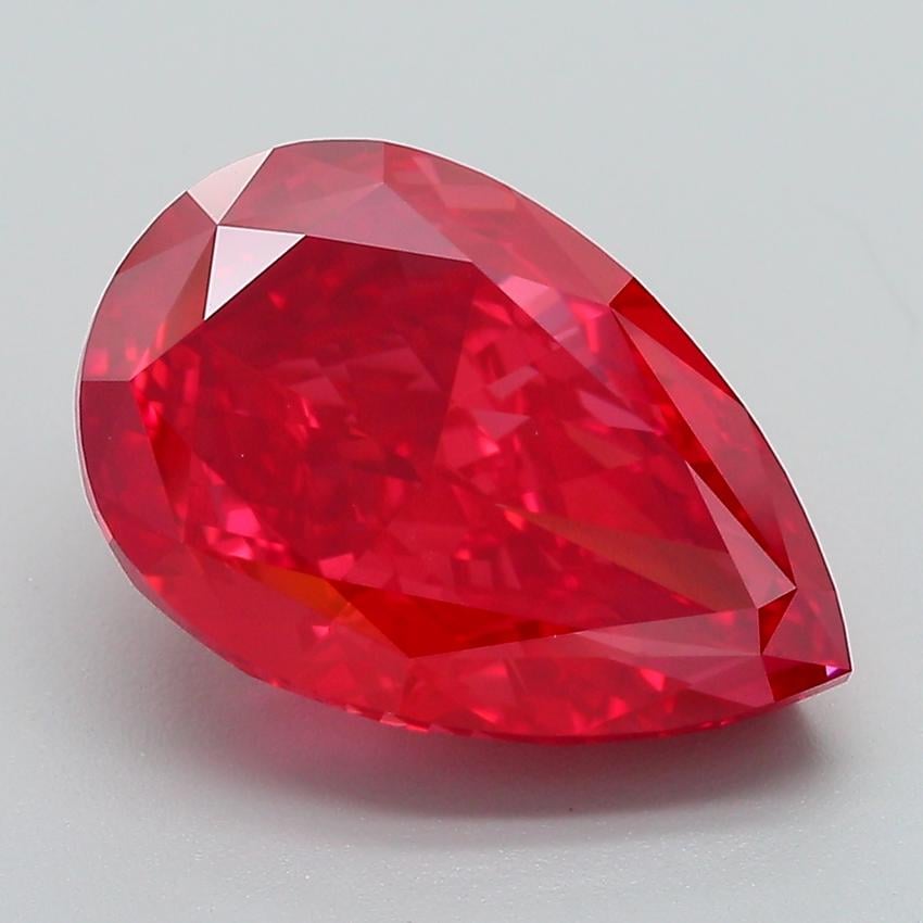 5.63 Ct. Fancy Vivid Red Pear Lab Grown Diamond