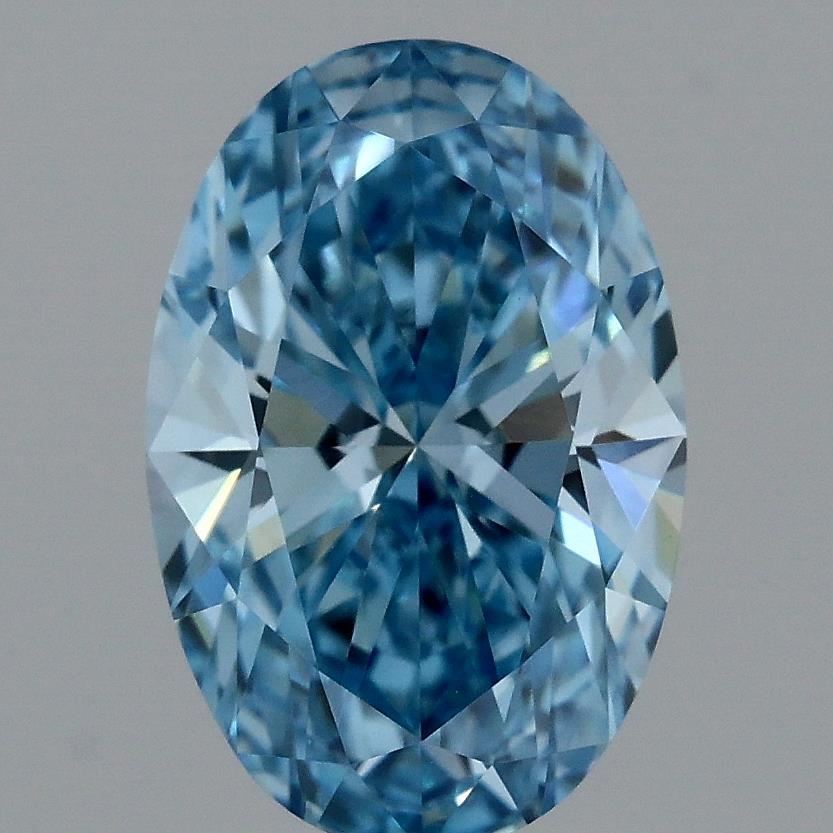 1.58 Ct. Fancy Vivid Blue Oval Lab Grown Diamond