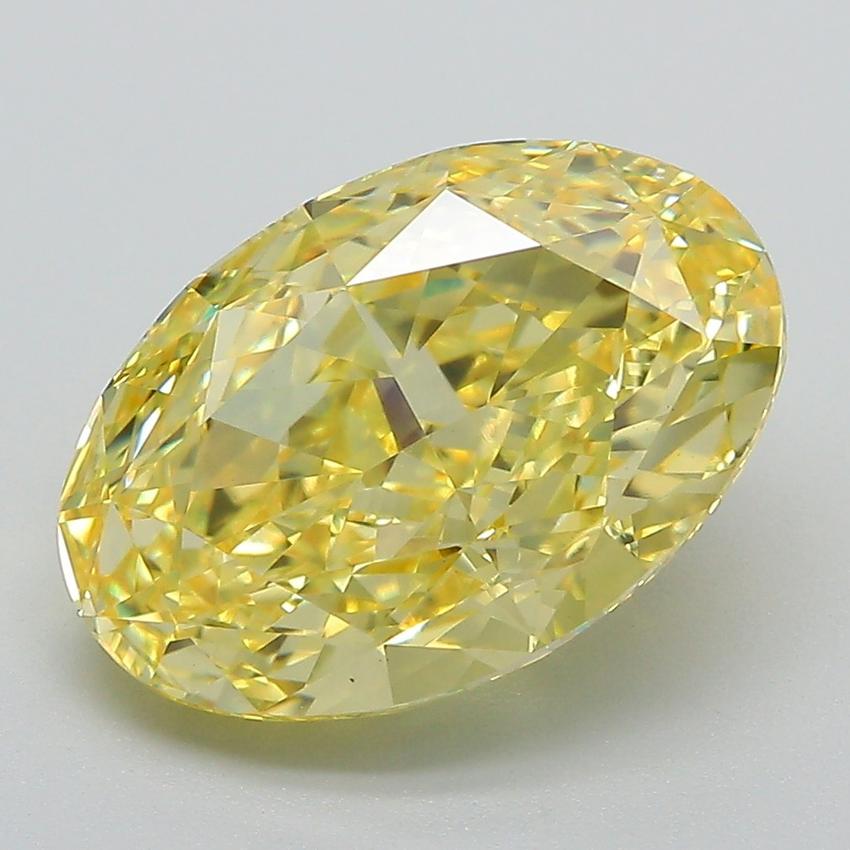 5.04 Ct. Fancy Vivid Yellow Oval Lab Grown Diamond