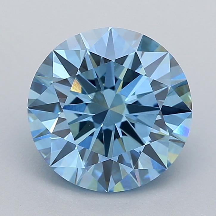 2.14 Ct. Fancy Vivid  Blue Round Lab Grown Diamond
