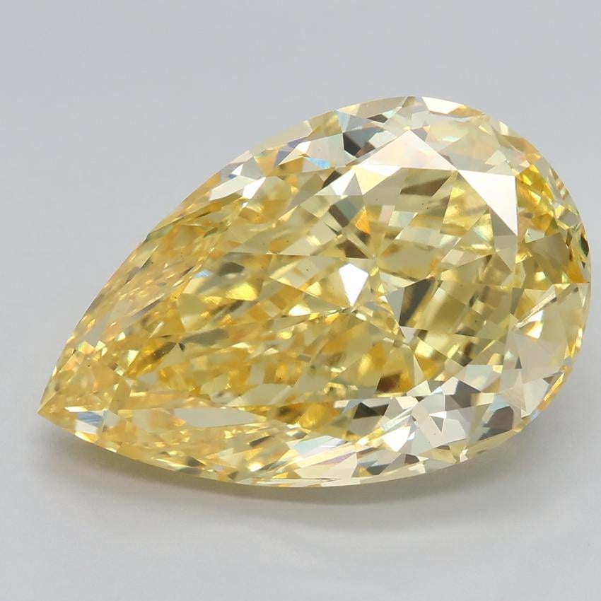 6.56 Ct. Fancy Vivid Yellow Pear Lab Grown Diamond