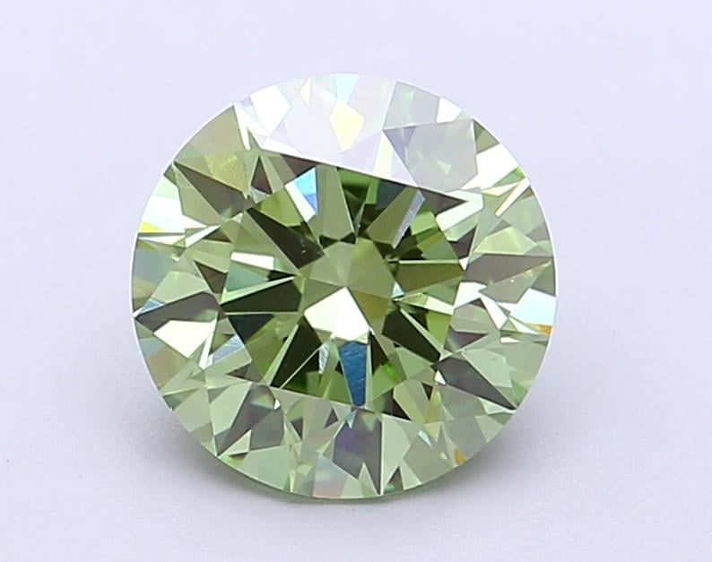 2.04 Ct. Fancy Vivid  Green Round Lab Grown Diamond