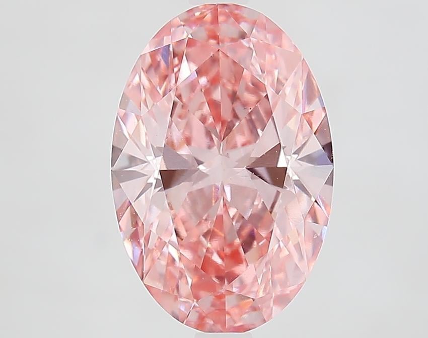 3.41 Ct. Fancy Vivid Pink Oval Lab Grown Diamond