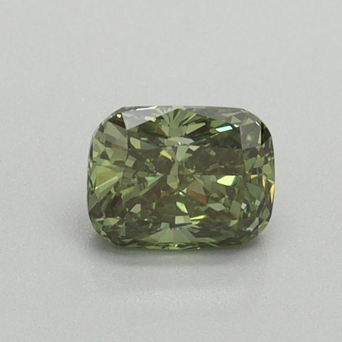 0.51 Ct. Fancy Vivid Green Cushion Lab Grown Diamond