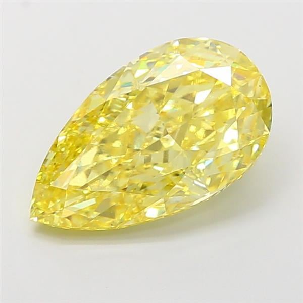 4.53 Ct. Fancy Vivid  Yellow Pear Lab Grown Diamond