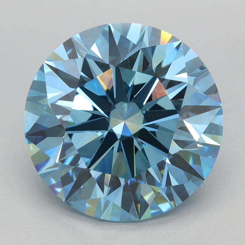 4.05 Ct. Fancy Vivid Blue Round Lab Grown Diamond