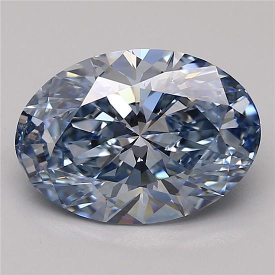 3.00 Ct. Fancy Vivid Blue Oval Lab Grown Diamond
