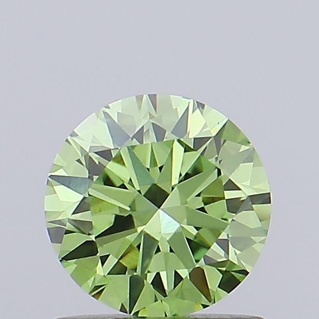 0.87 Ct. Fancy Vivid Green Round Lab Grown Diamond