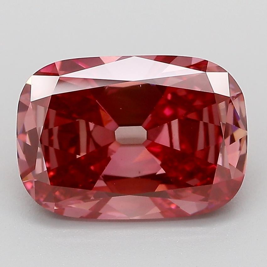 3.89 Ct. Fancy Vivid  Pink Cushion Lab Grown Diamond