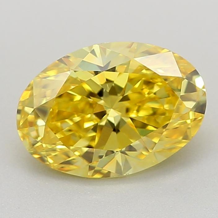 0.73 Ct. Fancy Vivid Yellow Oval Lab Grown Diamond