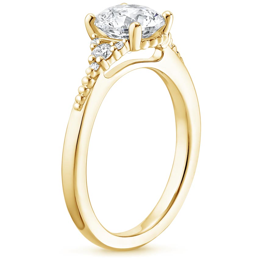 18K Yellow Gold Cuvee Diamond Ring, large side view