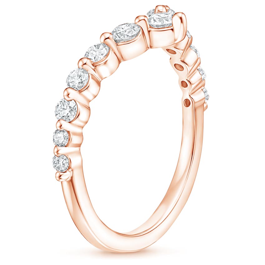 14K Rose Gold Tapered Milan Diamond Ring, large side view