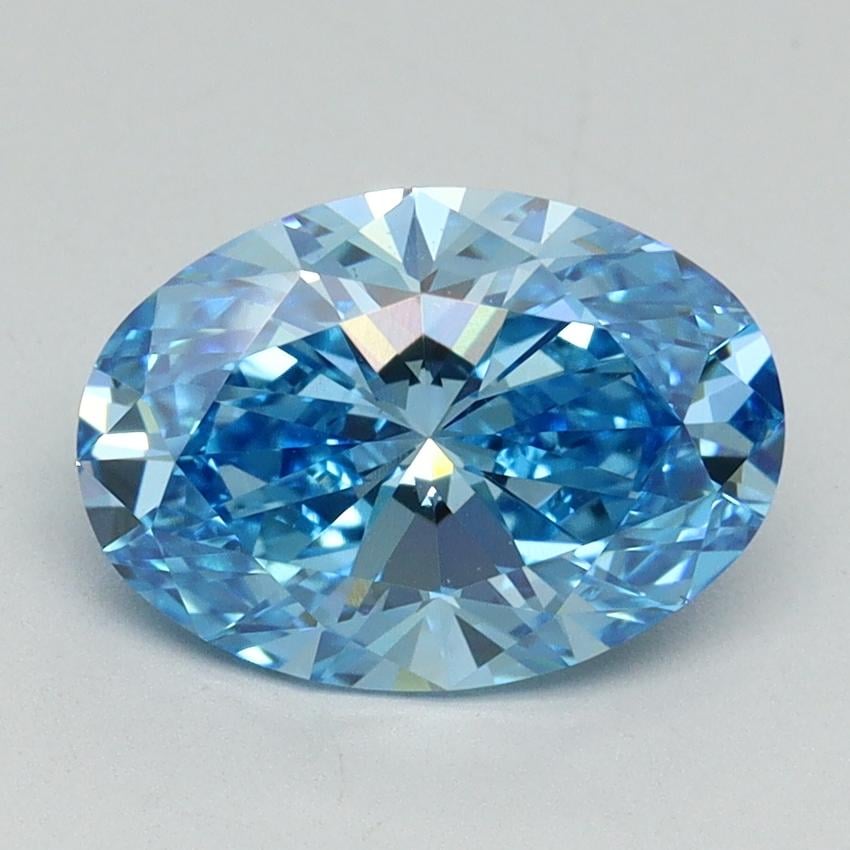 2.10 Ct. Fancy Vivid Blue Oval Lab Grown Diamond