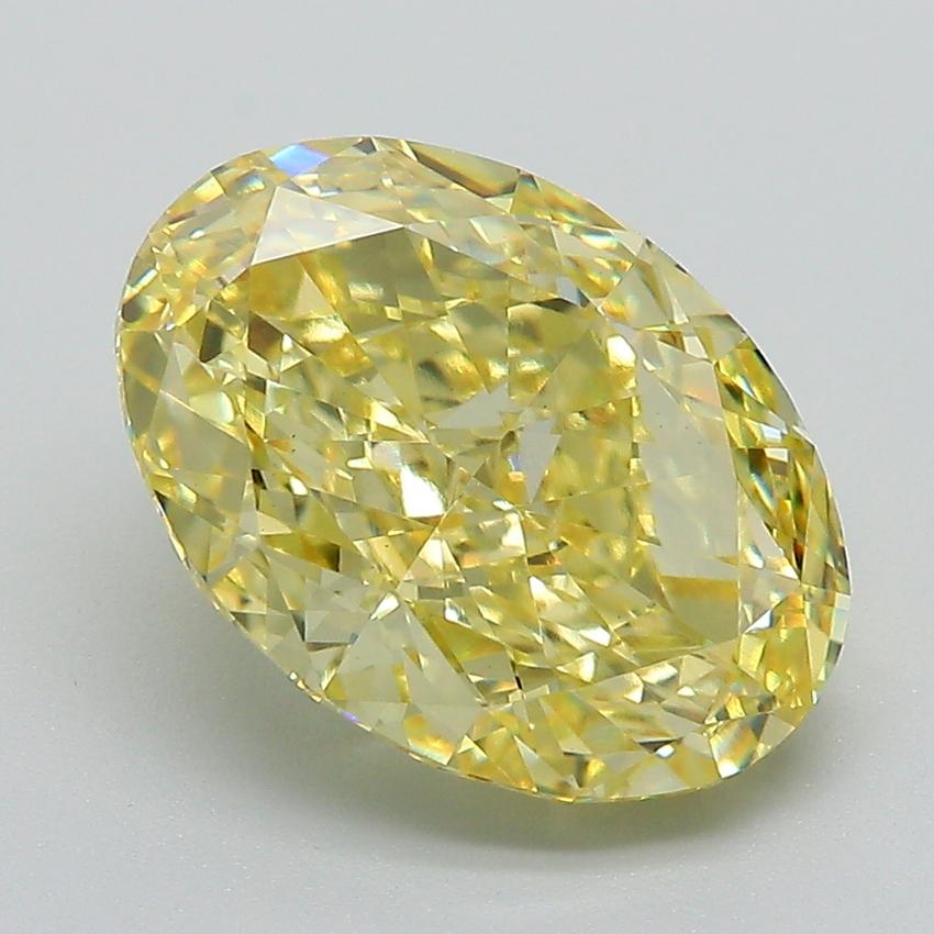 4.54 Ct. Fancy Intense Yellow Oval Lab Grown Diamond
