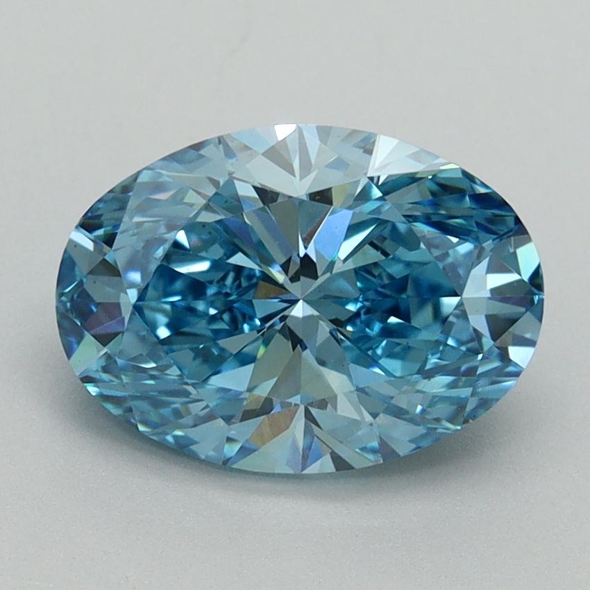 2.06 Ct. Fancy Vivid Blue Oval Lab Grown Diamond
