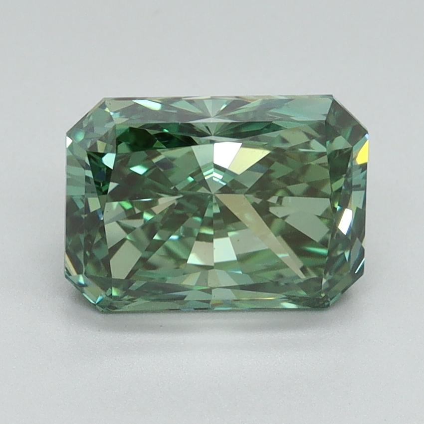 2.10 Ct. Fancy Vivid Green Radiant Lab Grown Diamond
