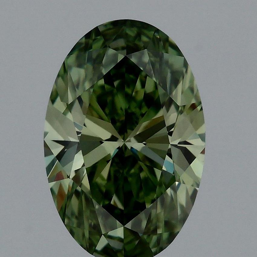 1.90 Ct. Fancy Vivid Green Oval Lab Grown Diamond