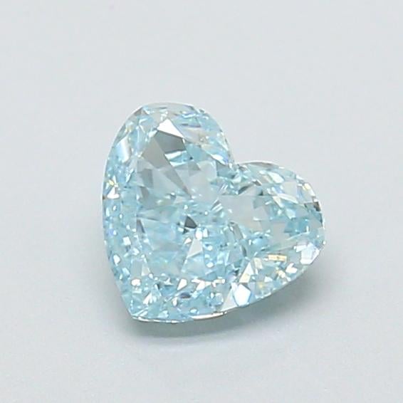 0.74 Ct. Fancy Intense Greenish Blue Heart Lab Grown Diamond