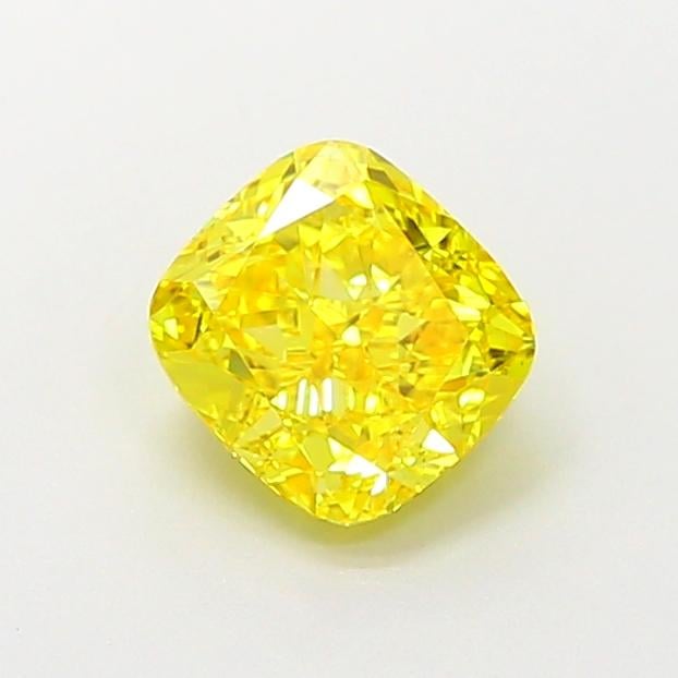 1.09 Ct. Fancy Vivid  Yellow Cushion Lab Grown Diamond