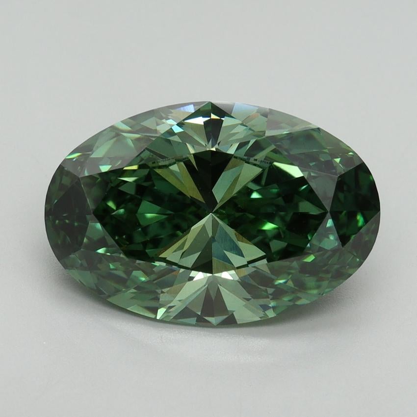 5.05 Ct. Fancy Vivid Pacific Green Oval Lab Grown Diamond