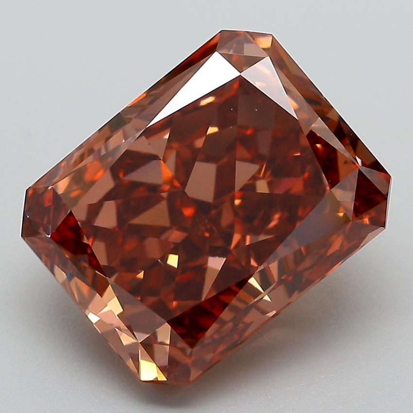 7.95 Ct. Fancy Pinkish Brown Radiant Lab Grown Diamond