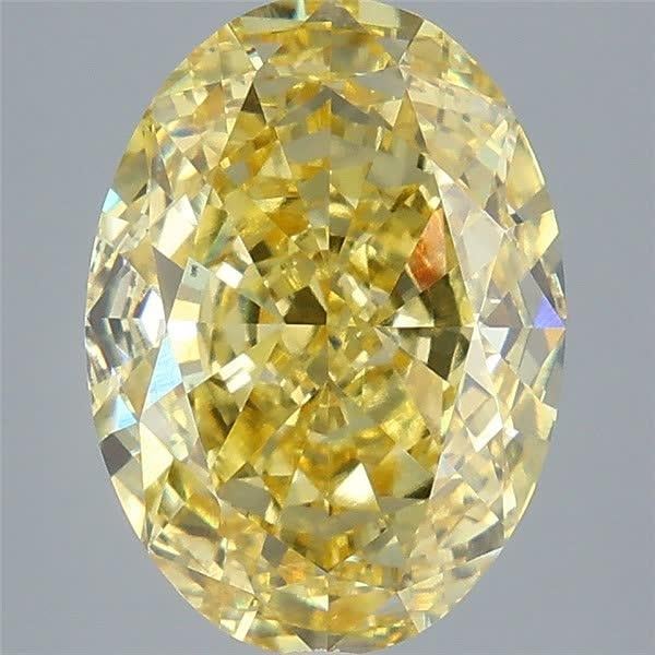 5.09 Ct. Fancy Intense Yellow Oval Lab Grown Diamond