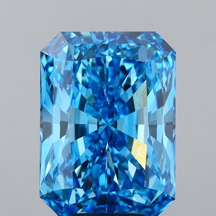 6.51 Ct. Fancy Vivid Blue Radiant Lab Grown Diamond