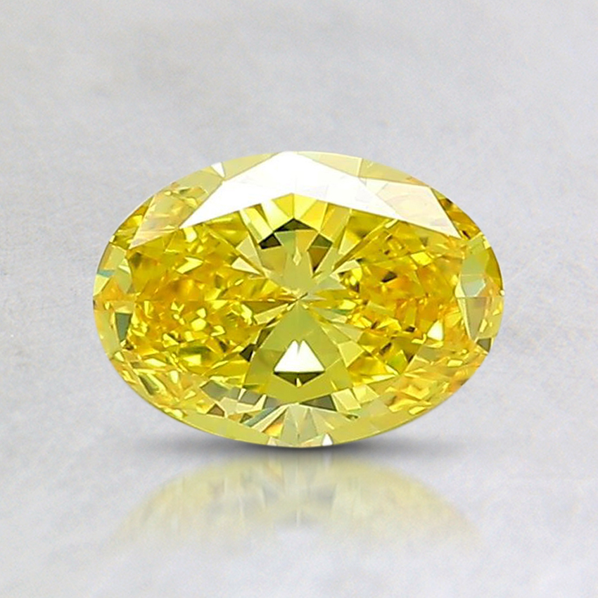0.69 Ct. Fancy Vivid Yellow Oval Lab Created Diamond