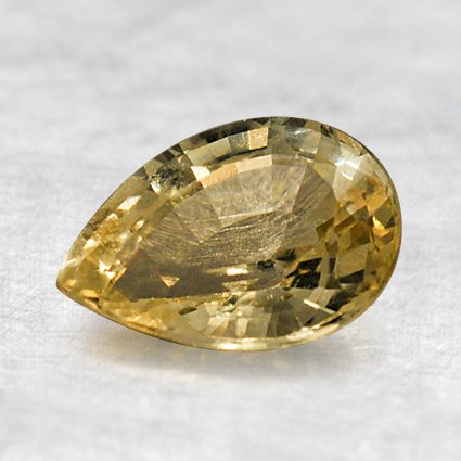 8x6mm Unheated Yellow Pear Sapphire