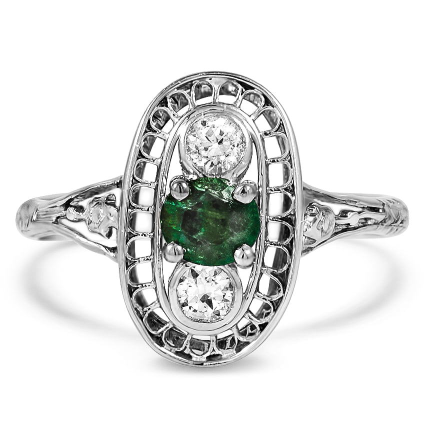 Art Deco Emerald Vintage Ring