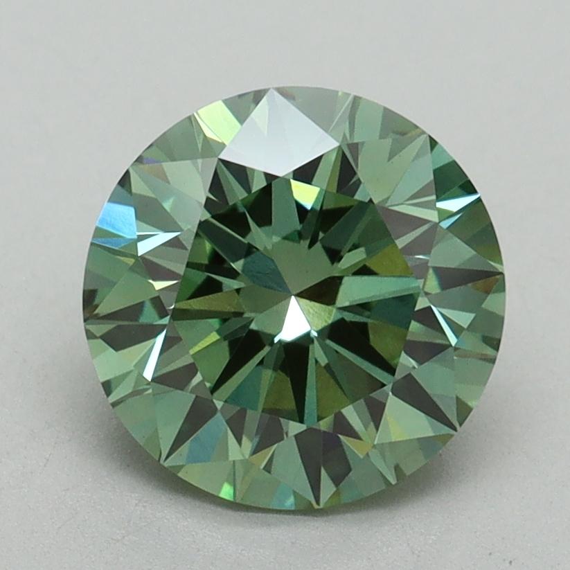 2.04 Ct. Fancy Vivid Green Round Lab Grown Diamond