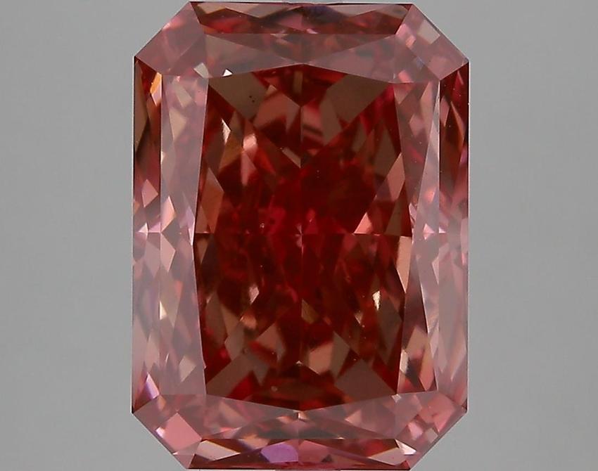 6.15 Ct. Fancy Vivid  Pink Radiant Lab Grown Diamond
