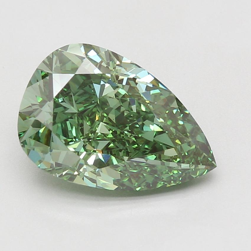 5.07 Ct. Fancy Vivid Green Pear Lab Grown Diamond