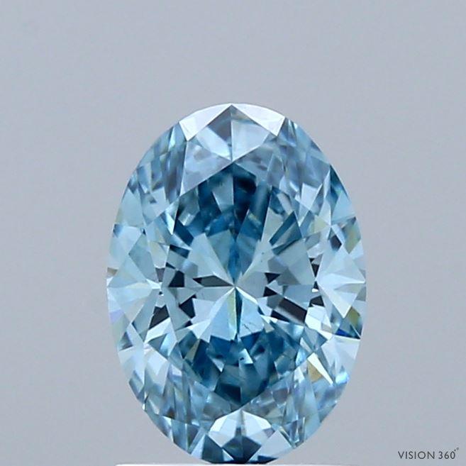 1.03 Ct. Fancy Vivid Blue Oval Lab Grown Diamond