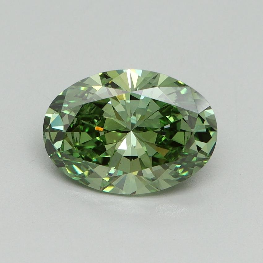 2.01 Ct. Fancy Vivid Green Oval Lab Grown Diamond