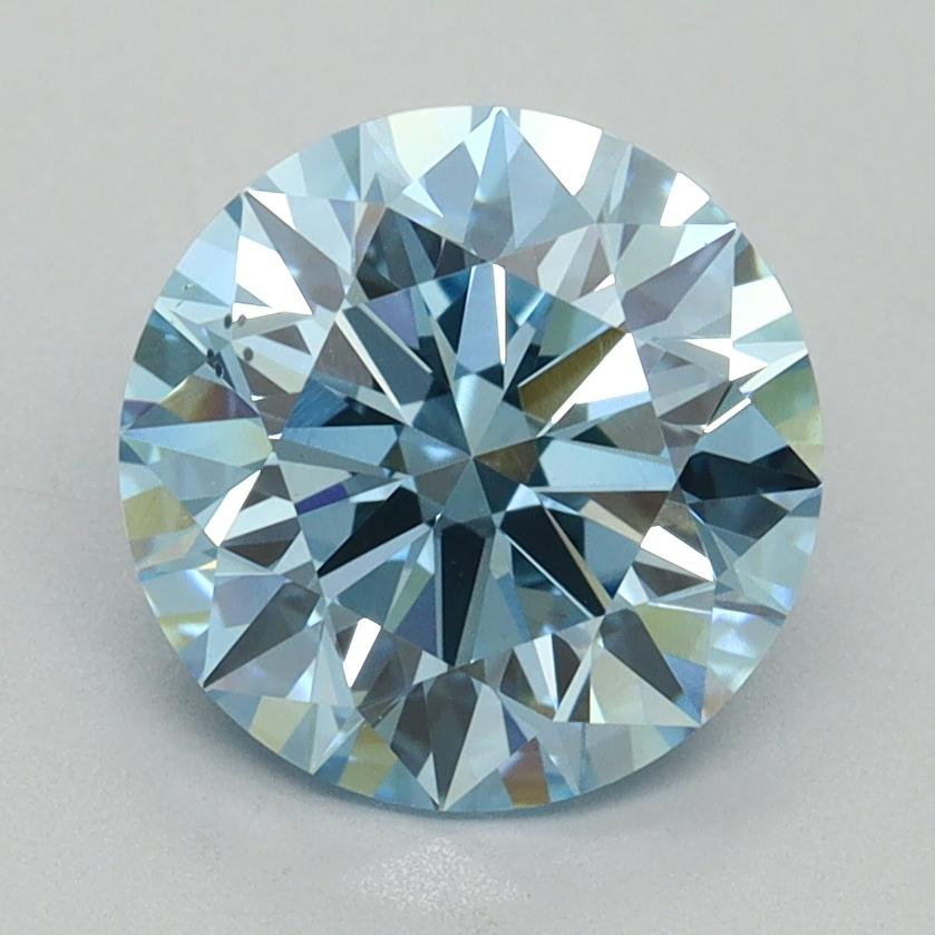 2.27 Ct. Fancy Vivid Blue Round Lab Grown Diamond