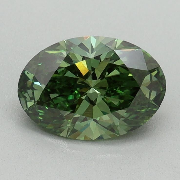 1.01 Ct. Fancy Vivid Green Oval Lab Grown Diamond