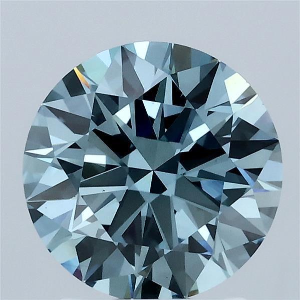 2.03 Ct. Fancy Vivid Blue Round Lab Grown Diamond