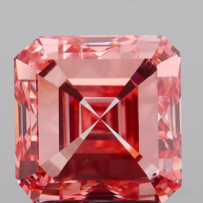 3.00 Ct. Fancy Vivid  Pink Asscher Lab Grown Diamond