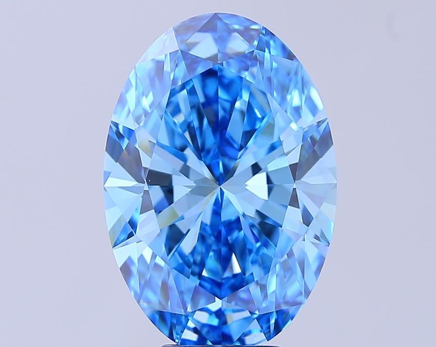 8.02 Ct. Fancy Vivid  Blue Oval Lab Grown Diamond