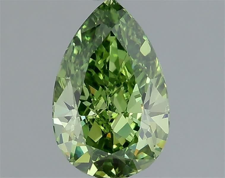 1.05 Ct. Fancy Vivid Green Pear Lab Grown Diamond