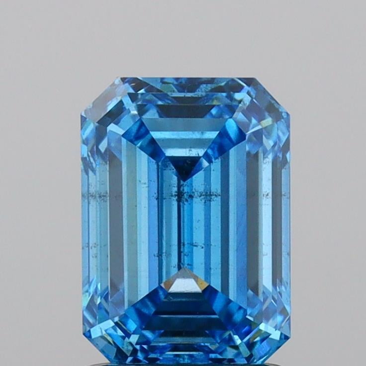 1.57 Ct. Fancy Vivid Blue Emerald Lab Grown Diamond